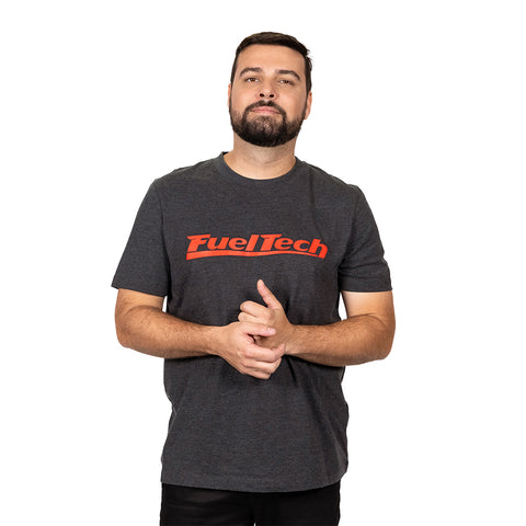 Camiseta Cinza Mescla FT Vermelho